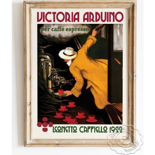 Leonetto Cappiello Italian Espresso Coffee Advertising Poster, Steam Espresso Coffee Machine Vintage Art Prints, Retro Wall Art