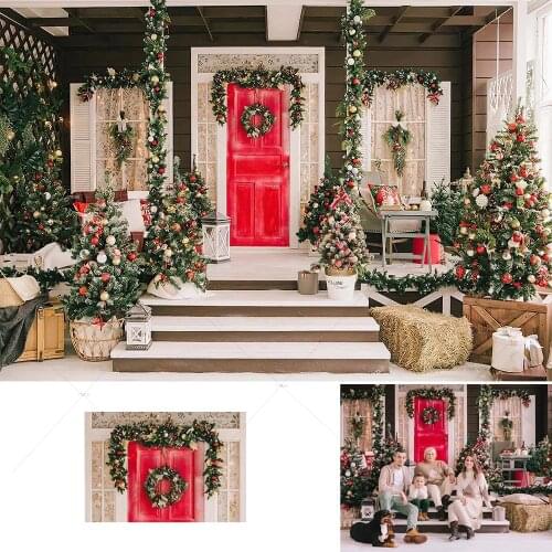 Christmas Backdrop for Photography Family Holiday Party Newborn Kids Portrait Photo Background Studio Xmas Tree Decorations