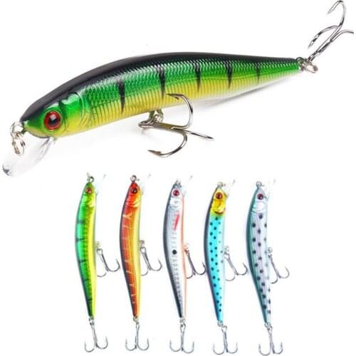 1 Pcs 10cm 8.5g Fishing Lures Wobblers Minnow 6# Hooks 3D Eyes Crank Baits Artificial Hard Baits Carp Fishing Tool