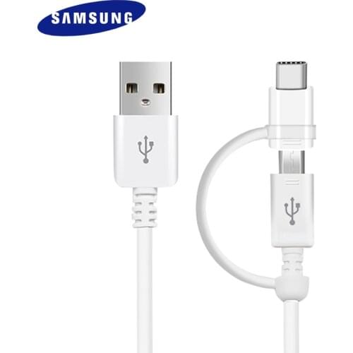 Samsung Original 2 in 1 Micro USB Cable Type C Fast Charger Note 20 Ultra 4 5 8 9 S8 S9 plus C5pro C7pro S6 S7 edge S20 FE 150cm