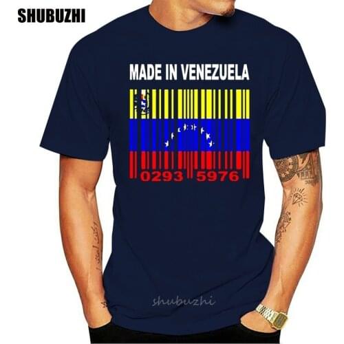MADE IN VENEZUELA Venezuelan Caracas Flag CUSTOM BARCODE NUMBERS T-shirt cotton tshirt men summer fashion t-shirt euro size
