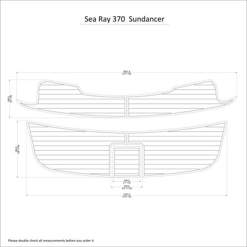 Sea Ray 370 Sundancer Swim Platform Pad 1/4" 6mm Marine Boat EVA Teak Decking