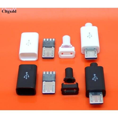 100pcs Black White Micro USB 5Pin Male Plug Connector Welding Data OTG Line Interface DIY Data Cable Accessories
