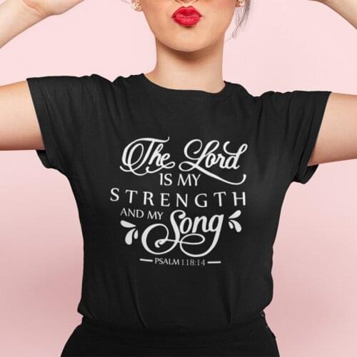 The Fold Is My Strength And My Song Slogan T Shirt Womens Christian T Shirts Faith Tee Shirt Ladies Aesthetic Cotton Tshirt