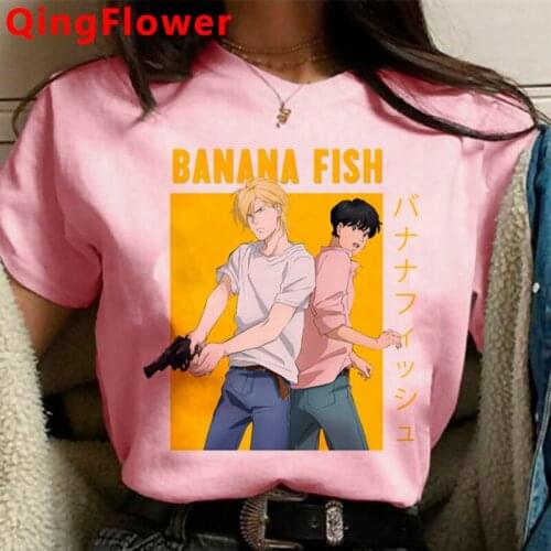 Banana Fish Harajuku Funny Cartoon T Shirt Men Hip Hop Streetwear T-shirt Unisex Japanese Anime Tshirt 90s Manga Top Tees Male