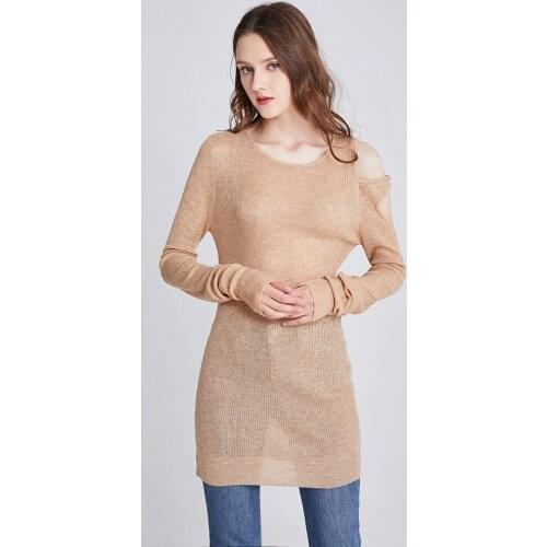 Quality Sexy off shoulder knitted wool sweater Women elegant long skinny slim pullover and sweater 2019 Autumn winter jumpers