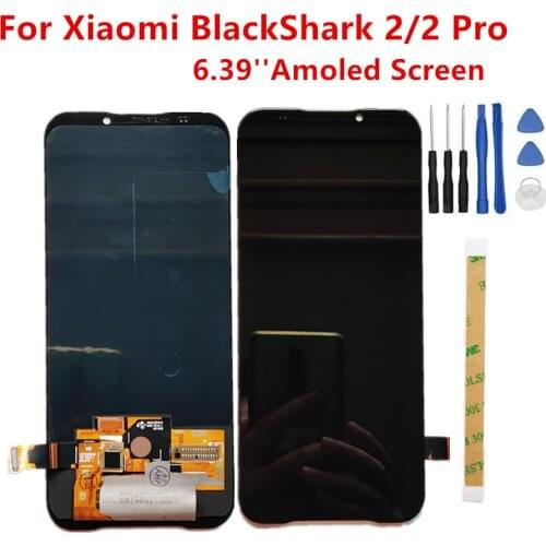 For AMOLED Screen For Xiaomi BlackShark Black Shark 2 Pro Phone DLT-A0 LCD Display Assembly Digitizer Touch Screen Parts Repair