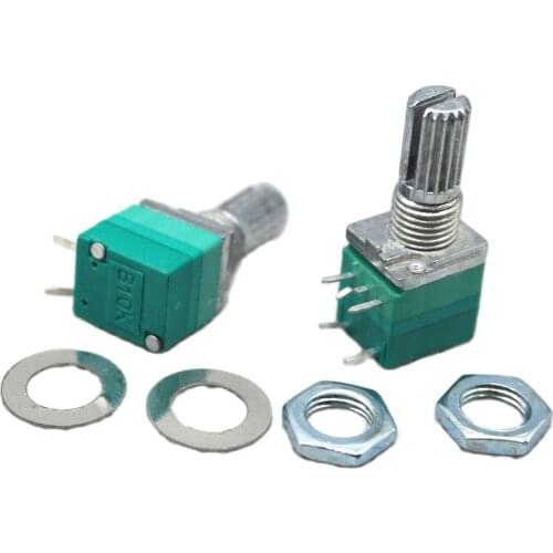 100PCS RV097NS 10K Single union potentiometer B10K knob switch for sound Power amplifier handle 15mm RK0971110F15C0B103