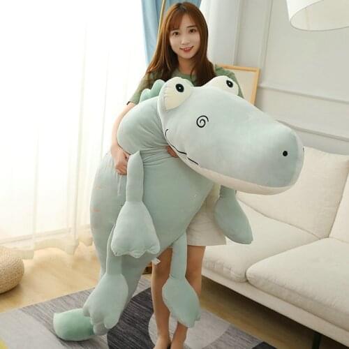 130cm Cute Alligator Plush Toys Soft Cotton Stuffed Animal Pillow Cushion Kids Sleepping Appease Doll Crocodile Baby Girl