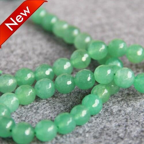2021 New For Necklace&Bracelet 10mm Natural Green Aventurine Beads Round Stone Faceted Beads 15inch Loose DIY Jewelry Making