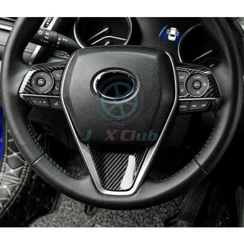 For Toyota RAV4 2019-2020 Carbon Fiber Look Inner Steering Wheel Frame Trim 3PCS Car modification