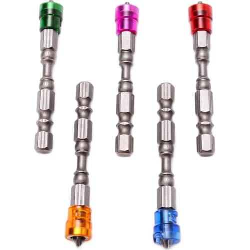 5pcs Anti-Slip Electric Hex Magnetic Screwdriver S2 PH2 Single Head Bit Tool Metal Anti-Corrosion Strong Magnetic Screwdriver