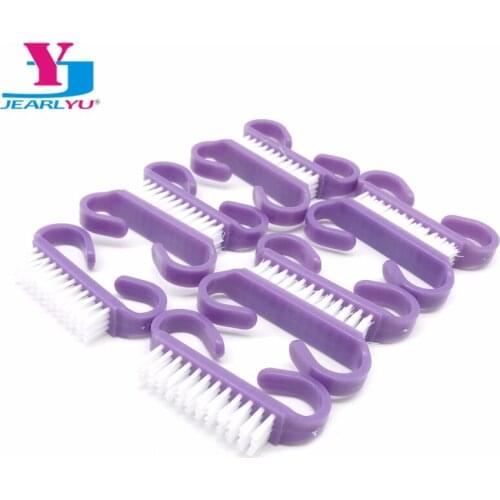 50pcs/lot Plastic Nail Art Brushes Soft Remover Dust Clean Purple Small Angle Cleaning Brush Nail Care Tools For Manicure Makeup