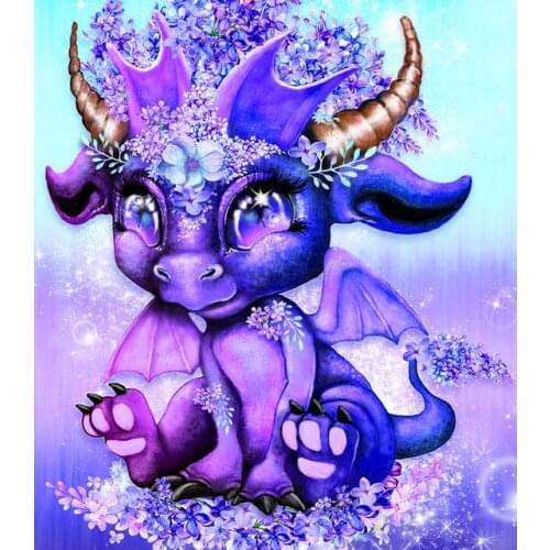 5D Diamond Embroidery Cross Stitch Dragon Diamond Painting Cartoon Animal Square/Round Rhinestone Pictures Home Decor