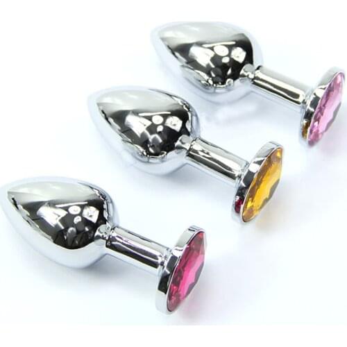 M Chromed Butt Plug Anal Insert Metal Jeweled Sexy Toy Stopper Erotic Crystal Jewelry Adult Booty Anal Tube Prostate Massage a8