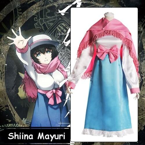 Anime Comic Steins Gate Cosplay Costumes Shiina Mayuri Cosplay Costume Uniform Women Girls Long Dresses Cartoon Cosplay Clothes