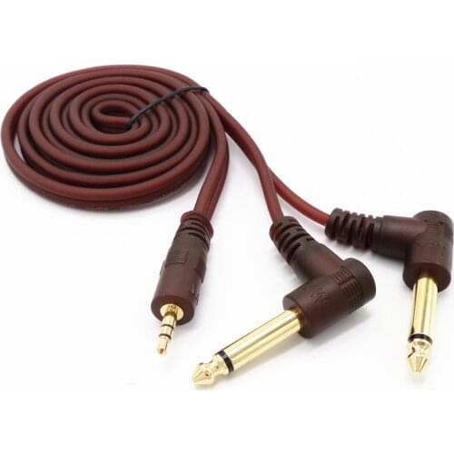 Mixer audio line AUX 3.5mm to two 6.35mm Bend lines microphone plug stereo audio line for Mobile computer connected to the mixer