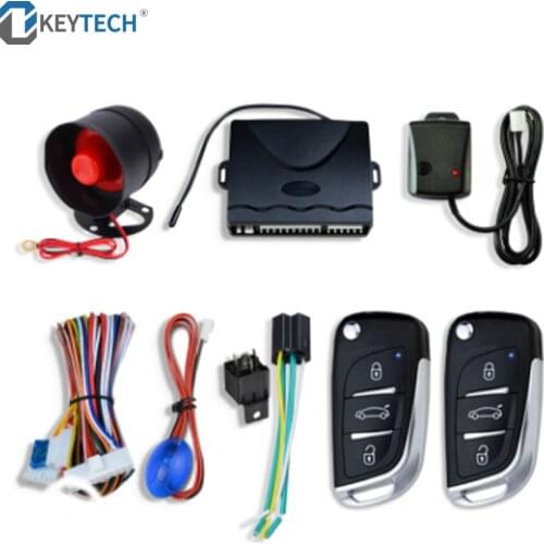 OkeyTech Universal Car One-Way Alarm System With Keyless Entry Remote Engine Start Vehicle Keyless Alarm With 2 Remote Control