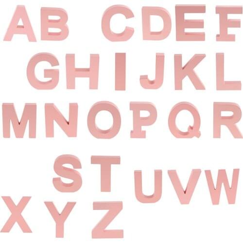 Pink Wooden Letters, Wood Alphabet Letters ,Door Numbers Address Spells 10cm