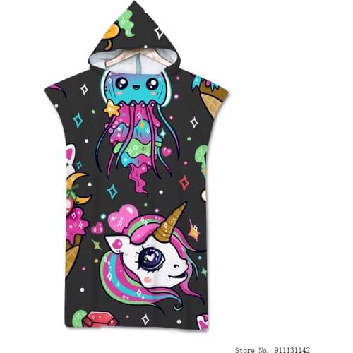 Rainbow Horse Unicorn Double-sided 3D Digital Print Wareable Towels Adult Travel Sport Super Fiber Beach Towel Shawl