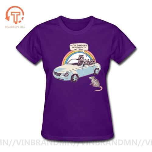 Get In Scavenger raccoon eat trash Cotton Print T-Shirt Summer Sleeve Tees Tops Funny Joker Was Orchestra Clown t shirt
