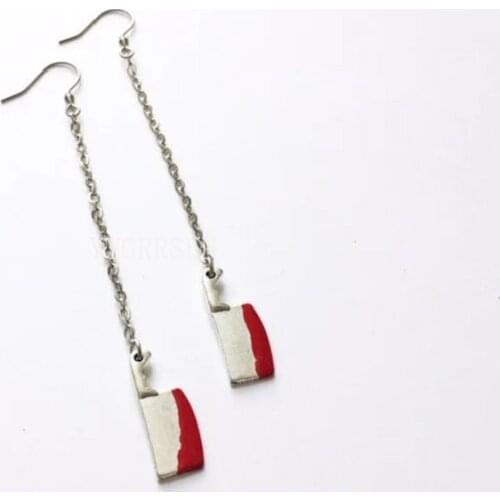 Blood Chopper Scream Queen Earrings Goth Knife Dagger Gorgeous Handmade Statement Jewelry Grunge Medieval Halloween Gift Women