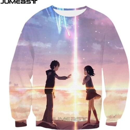 Jumeast Brand Men/Women 3D Printed Sweatshirt Cartoon anime your name Long Sleeve T Shirt Sport Pullover Spring Tops Tees