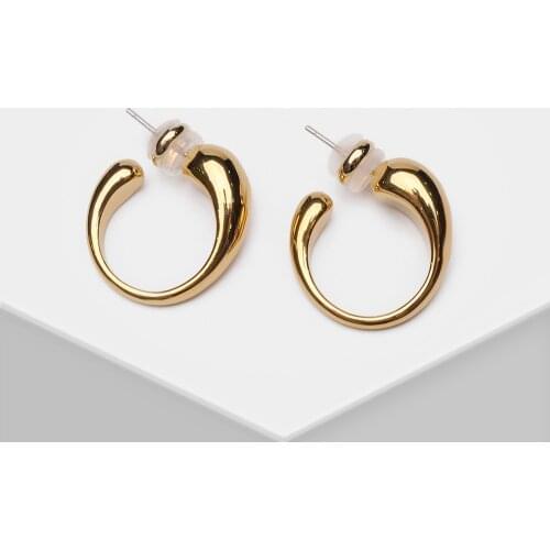 RISPADA k22 INS simple half ring metal trendy hoop earrings