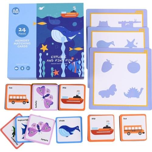 Educational Memory Matching Card Shadow Corresponding Card Table Game Matching Puzzle Toys Fun Early Education Toys Gift for Kid