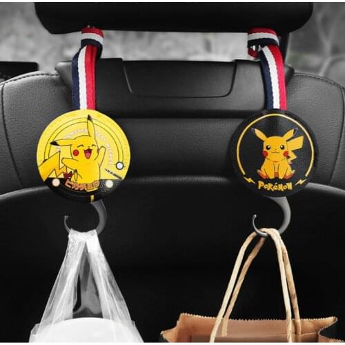 Pokemon Pikachu Car Seat Hook Cartoon Seat Backrest Storage Hook Car Cartoon Front Trunk Car Invisible Small Hook Car Supplies