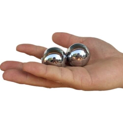 Stainless steel hollow baoding balls with ring tone hand foot massage ball for plantar fasciitis 1pair