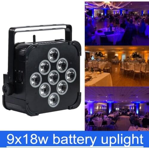 Provide Free Logo led flat par 9x18W RGBAW-UV 6in1 dmx wireless battery powerd led uplights