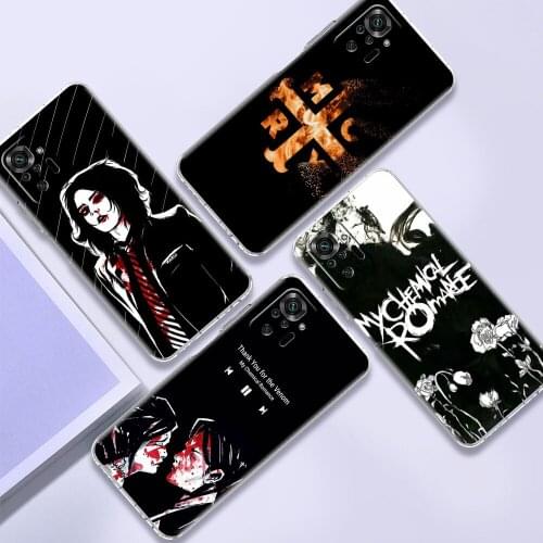 Transparent Case for Xiaomi Redmi Note 9S 9 8 Pro 10S 10 5G 8T 9T 7 9C Clear Ultrathin Soft Smartphone Cover My Chemical Romance