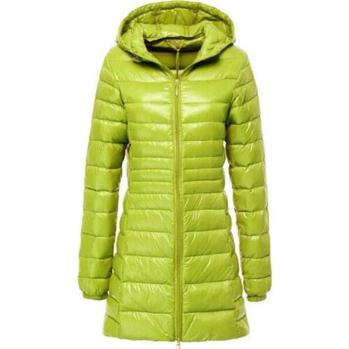 Womens Winter Down Jackets 2020 New Brand Long Thin Light Down Jacket Women Hooded Zipper Parka Outwear Plus Size 6XL Coats