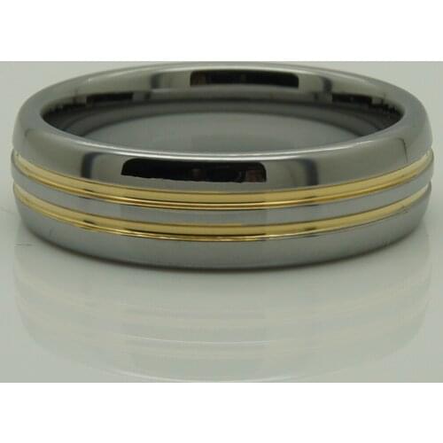 Ring size us13.5 / width 8mm 2tone gold plating hi-tech scratch proof wedding tungsten ring