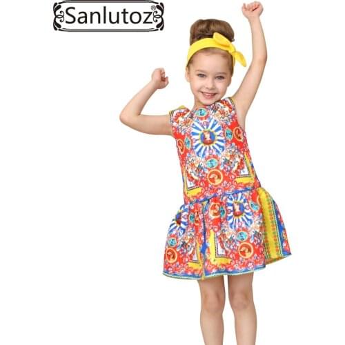 Sanlutoz Girls Clothes Brand Girls Dress Princess Party Kids Children Clothing Toddler 2017 Kids Fun