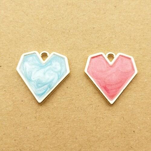 10pcs 16x16mm enamel heart charm for jewelry making and crafting earring pendant necklace bracelet charm