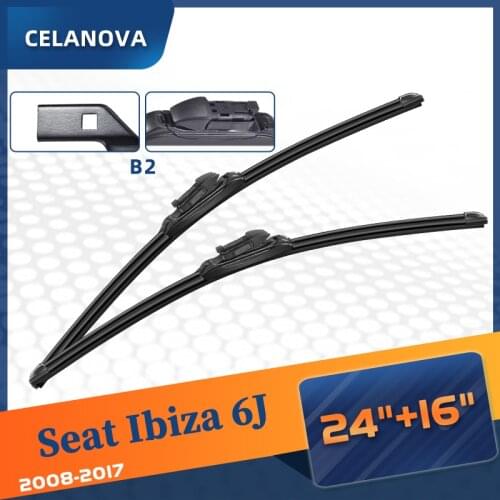 Windshield Wiper Blade For Seat Ibiza 6J 2008-2017 Frameless Windscreen Rubber Wipers 24"+16"