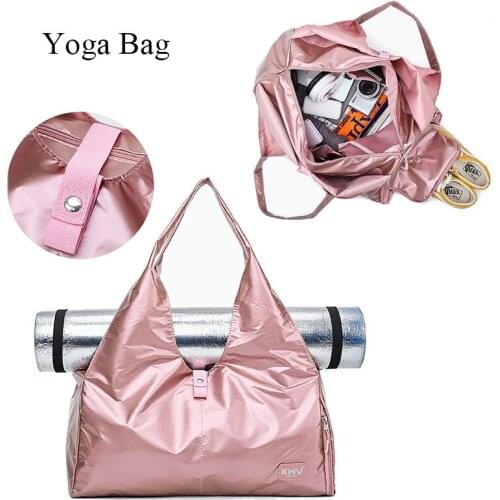 Yoga Mat Bag Gym Fitness Bags for Women Men Training Outdoor Waterproof Travel Handbag Nylon Sports bag with shoes Compartment