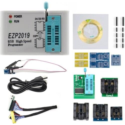 New EZP2019 USB SPI Programmer EZP2019 Supports 24 25 93 EEPROM 25 Flash BIOS Chip + 5 Socket