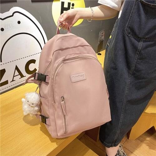 Large-capacity school bag female Korean version of Ulzzang simple shoulder bag tide brand fashion high school student backpack