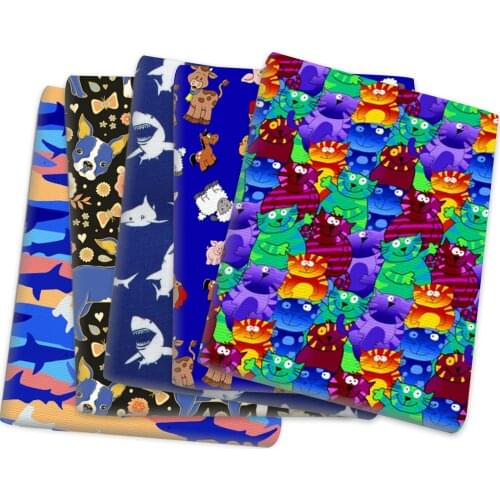 Balloon Animals Shark Cat Polyester Cotton Material Fabric Patchwork Sewing Kids Cloth Quilting Dress Curtains,1Yc14475