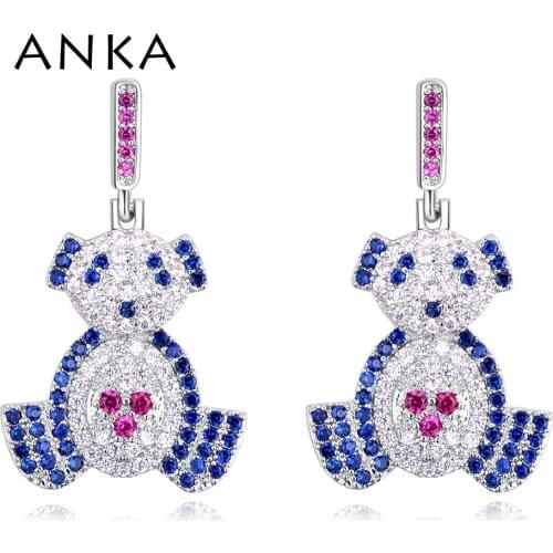 ANKA bear cubic zirconia earrings bohemian piercing micro pave zircon women earrings fashion jewellery #130272