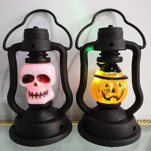 1/12pcs Retro Halloween Party LED Lights Pumpkin/Skull Lantern Banquet Pendant Lights Halloween Decoration for Home Garden Lamps