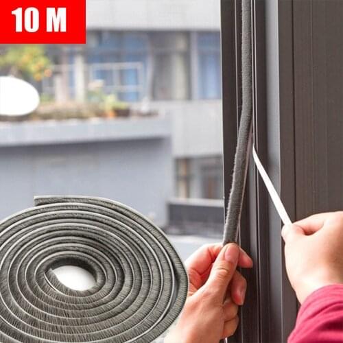 10m Self-adhesive Panels Sealing Noise insulation Brush Strip For Home Door Window Windproof Dust-proof Soundproof Strip Gasket