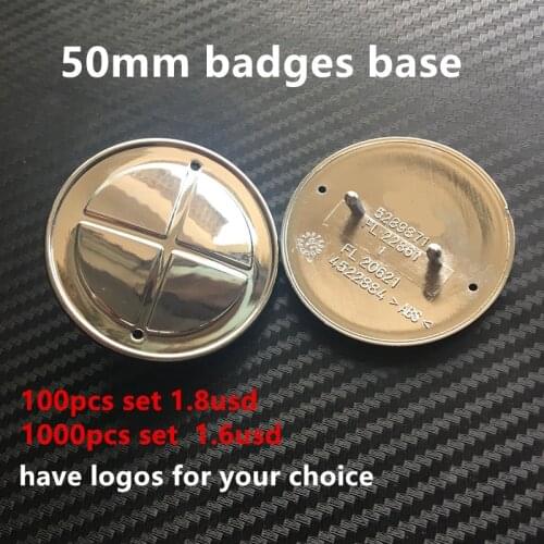 100pcs 2pins 50mm car badges saab chrome base For 93 9-3 900 9000 Front Grille Grill Bonnet Emblem Auto 5289871 blue