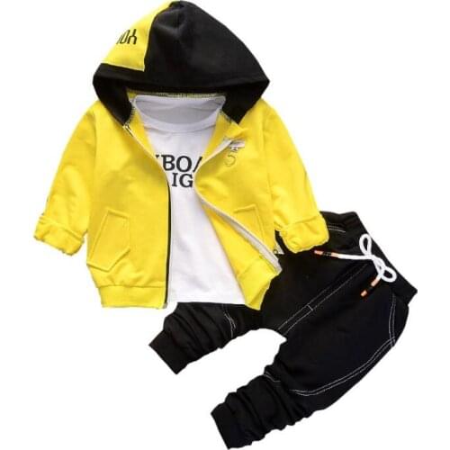 Spring Autumn Children Boys Girls Cotton Clothing Sets Baby Patchwork Hoodies T-shirt Pants 3Pcs/Sets Fashion Toddler Tracksuits