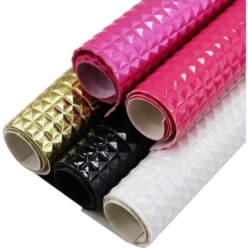 30x134cm Diamond Textured Faux Synthetic Leather Fabric Roll For Handbags Gift Box Decorative DIY BH420