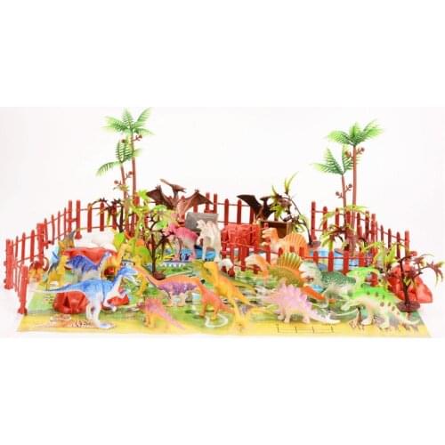 90pcs Dinosaur Toy Figure Activity Play Mat & Trees Realistic Dinosaur Playset