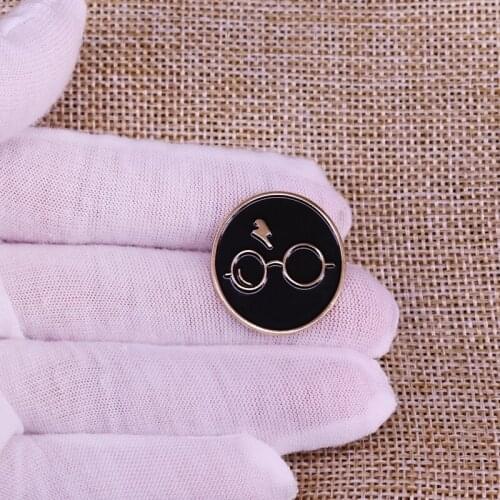 Glasses And Scar Enamel Pin Badge magic brooch